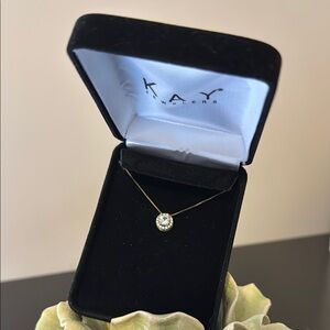 Kay Jewelers Gold Necklace with Solitaire Pendant